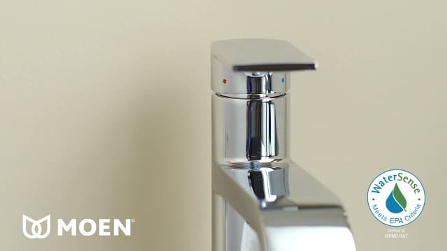 Moen 6702BN Genta LX One Handle Single Hole Modern Bathroom Sink Faucet with Optional Deckplate, Brushed Nickel