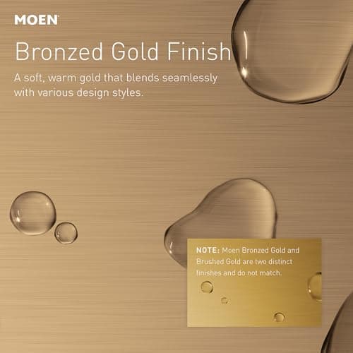 Moen Ronan Bronzed Gold Two-Handle Adjustable Widespread Modern Bathroom Faucet, Valve Included, 84023BZG