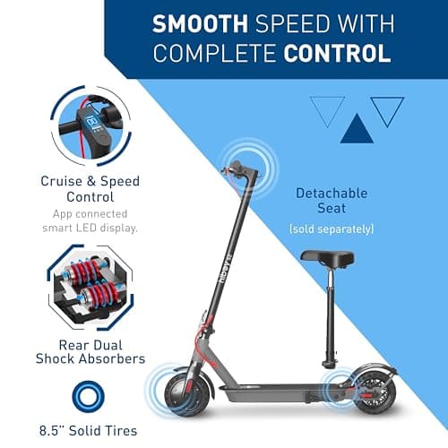 Hiboy S2 Series Electric Scooter, 8.5"-12" Tires, Up to 17-38 Miles Range, 350W/500W Powerful Motor & 19/23 MPH Portable Folding Commuting Electric Scooter for Adults with Double Braking System