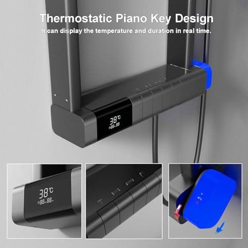 Thermostatic Shower System, 2025 Innovative 6 Functions Shower Faucet Set, LED Digital Display, 5 Piano Keys, 40x10cm Shower Head Sets Complete and Handheld, Bathtub Faucet, 59A Copper