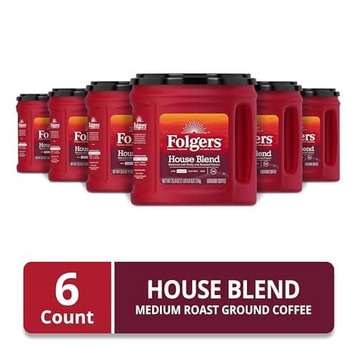 Folgers House Blend Medium Roast Ground Coffee, 25.9 Ounce (Pack of 6)