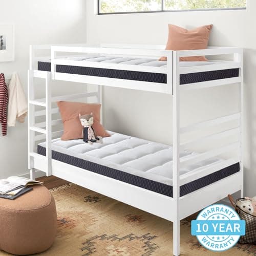 5 Inch Twin Mattress for Kids Adults Single Bed, Breathable Gel-Memory Foam Plus Pillowtop Mattress in a Box for Pressure Relief, CertiPUR-US Certified, Fiberglass-Free