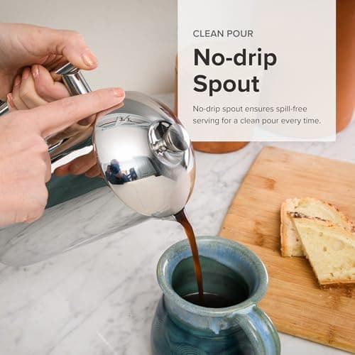 Frieling Double-Walled Insulated French Press Coffee Maker - 17 Oz Stainless Steel French Press for Smooth Coffee, Cold Brew & Camping