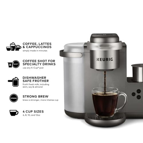 Keurig K-Cafe Special Edition Single Serve K-Cup Pod Coffee, Latte and Cappuccino Maker, Nickel