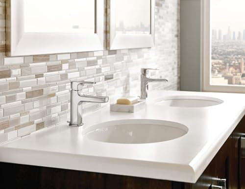 Moen Rizon Chrome Two-Handle Widespread Bathroom Faucet, Valve Required, T6920