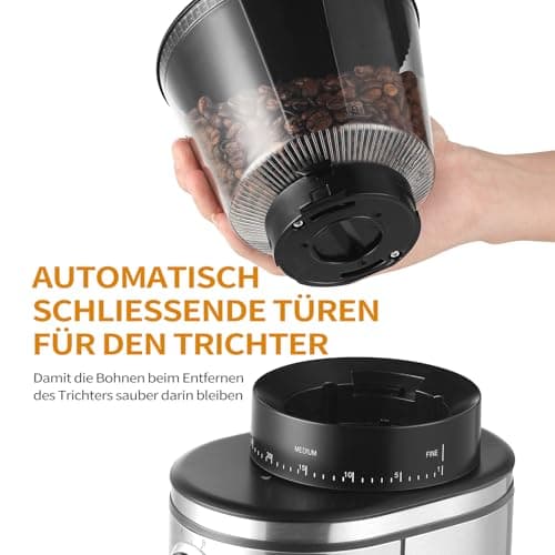 Burr Coffee Grinder, Electric Conical Coffee Bean Grinder With 30 Adjustable Grind Settings For 2-12 Cups, Sliver & Black