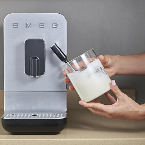 Smeg Fully Automatic Coffee Machine with Steam, Black BCC12BLMUS, Whole Bean Grinder and Titan Renew Water Tank