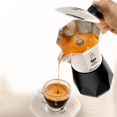 Bialetti Brikka Moka Pot - Crema-Rich Stovetop Espresso Maker, Italian Coffee Maker, 2 Espresso Shots (3.4 oz - 100 ml), Black