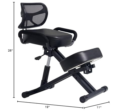 Master Massage Ergonomic Kneeling Chair with Back Support for Office -Posture Chair with Angled Seat and Backrest for Home and Office-Posture Correction Stool-Improve Your Posture