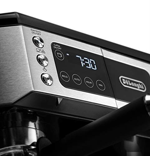 De’Longhi All-in-One Coffee and Espresso Maker Combo with Grinder, Milk Frother, Auto Timer & Dual Heating System – Espresso Machine & Drip Coffee Brewer – All-in-One Stainless Steel Barista Machine