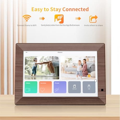 10.1 Inch Smart Digital Picture Frame,1280x800 HD IPS Touch Screen,64GB Large Storage,2GB RAM, WiFi Digital Photo Frame Load from Phone, Motion Sensor, Auto-Rotate, Digital Frame