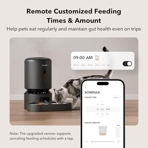 PETLIBRO Automatic Cat Feeder for 2 Cats, 5G&2.4G WiFi Pet Feeders, 5L Programmable Cat Food Dispenser with Airtight Lock-Fresh Technology, Dual Stainless Steel Bowls, Low Food Sensor
