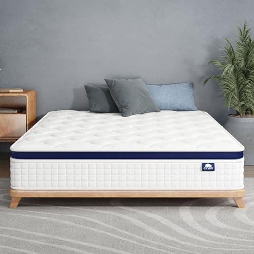 Crystli 12 Inch King Size Mattress Bed in A Box, Hybrid Mattress with Zero Pressure Foam, Innerspring for Pressure Relief, Motion Isolation, Medium Firm, CertiPUR-US Certified