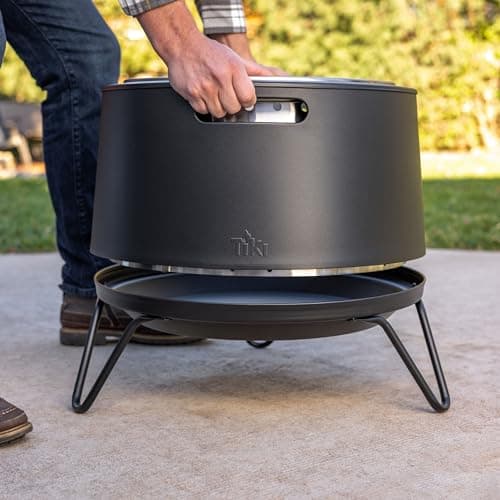 20-Inch Smokeless Social Fire Pit, Portable Outdoor Fire Pit with Removable Ash Base, Stand & Cloth Cover – Modern Wood Burning Fire Pit for Patio, Backyard, and Gatherings