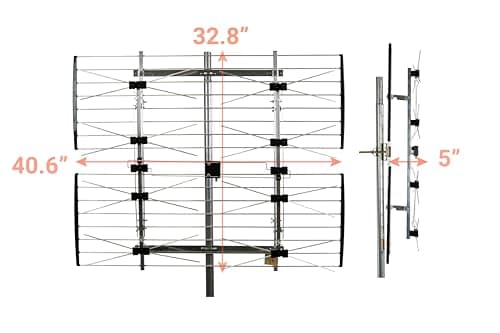 Channel Master EXTREMEtenna - Multi-Directional Outdoor HDTV Digital Antenna, 80+ Mile Range, 8-Bay Bowtie, 180° Wide-Angle Reception, Industry-Leading Reception Power, UHF/VHF Support for Free OTA TV