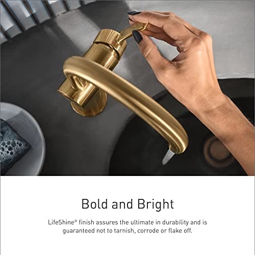 Moen Brushed Gold Flara Two-Handle 8 in. Widespread Lever Handle Bathroom Faucet Trim Kit, Valve Required, TS6984BG