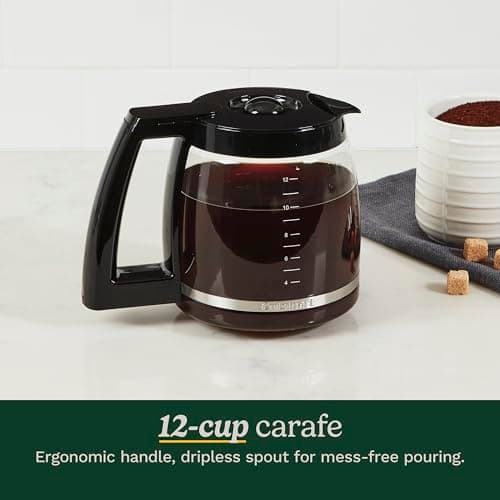 Cuisinart DCC-1200P1 Brew Central 12-Cup Programmable Coffeemaker Coffee Maker, Carafe, Brushed Chrome
