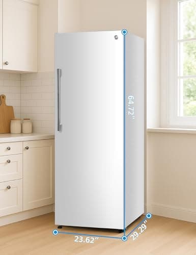 Commercial Cool 11.1 Cu. Ft. Convertible Freezer Refrigerator, Upright Fridge with Glass Shelves, Reversible Door, Garage Ready, ENERGY STAR rated, Auto Defrost, CCUC1110GW, White