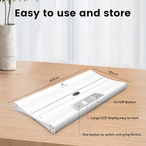 EILISON Baby Scale with Height Measuring - Digital Weight Scale for Infants, Toddlers & Pets - 0.1-44 lbs, Tare Function, Hold Feature, Accurate Baby Weighing Scale for Growth Tracking (White)