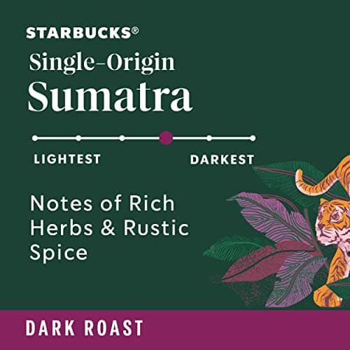 Starbucks Ground Coffee, Dark Roast Coffee, Sumatra, 100% Arabica, 6 bags (12 oz each)