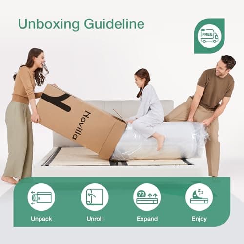 Novilla 8 inch Twin Mattress for Kids,Foam and Spring Hybrid Mattresses Twins for Comfortable Sleep,Steel Coils for Durable Support,CertiPUR-US Certified Foam,Youth/Guest Rooms,Twin Mattress in a Box