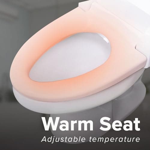 SmartBidet SB-1000WE Electric Bidet Toilet Seat with Heated Seating, Warm Air Dryer, Temperature Control Wash, and Remote Control, Elongated Seating