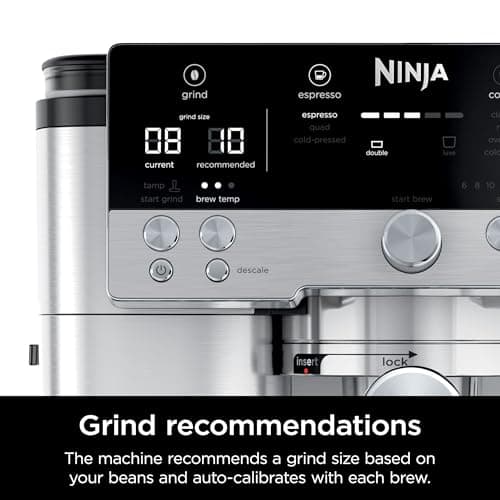 Ninja Espresso Machine and Drip Coffee Maker| Luxe Café Premier Series | Integrated Coffee Grinder, Milk Frother, Assisted Tamper & Built-In Espresso Accessory Storage | Stainless Steel | ES601
