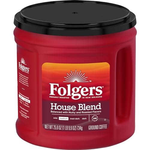 Folgers House Blend Medium Roast Ground Coffee, 25.9 Ounce (Pack of 6)