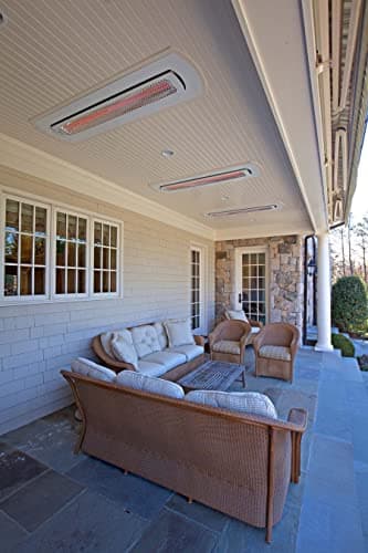 Bromic Heating Tungsten Smart-Heat 56-Inch 6000W Dual Element 240V Electric Infrared Patio Heater - White