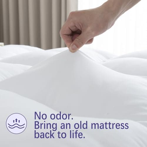 WhatsBedding Memory Foam Mattress Topper 2 Inch King, Pressure-Relieving Cooling Mattress Pad with Secure Strap Design for Back Pain, Soft and Supportive Bed Topper