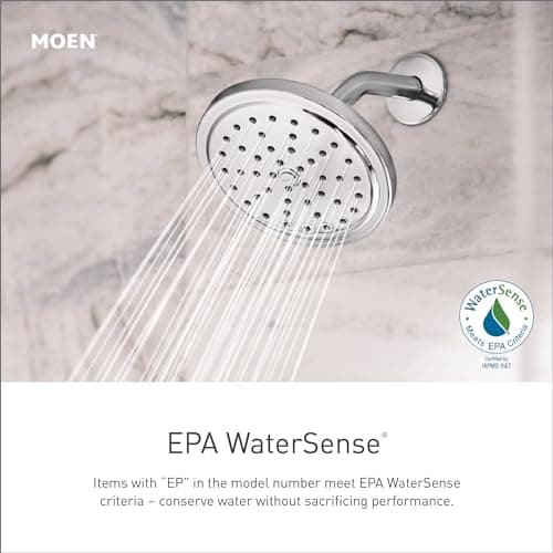 Moen S6340EP 90 Degree 6" Eco-Performance Single-Function Showerhead with Immersion Technology at 2.0 GPM Flow Rate, Chrome