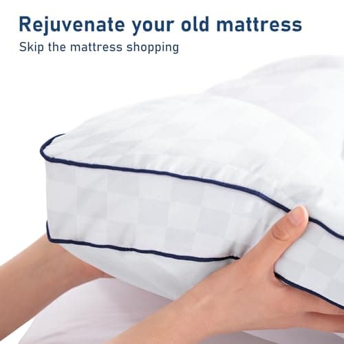 Full Mattress Topper Extra Thick Pillowtop Cooling Mattress Topper Plush Mattress Pad Cover Protector with 8-21 Inch Deep Pocket 3D Snow Down Alternative Fill White