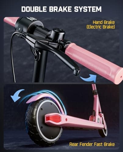 FanttikRide T9 Electric Scooter for Kids 4.3-5.6 ft, 7/10/12 MPH, LED Battery Level, Height Adjustable and Foldable, Electric Scooter for Kids, 200W Motor, Up to 40 mins