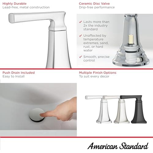 American Standard 7426801.002, Belmeade Two-Handle 8-Inch Widespread Bathroom Faucet, Chrome