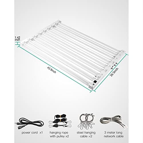 SZHLUX 620W LED Grow Light 4×6ft Daisy Chain Dimming Full Spectrum Grow Light for Indoor Plants, Sunlight Plant Light for Seedling Veg and Bloom Commercial Grow Light