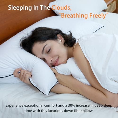Premium White Goose Down Pillows - 550+ Fill Power - Soft and Support Down Bed Pillow for Sleeping - Hotel Bed Pillows for Back,Side,Stomach Sleepers,Standard (1 Pack,20" x 26")