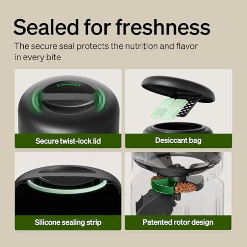 PETLIBRO Automatic Cat Feeder, 5G WiFi Automatic Dog Feeder with Freshness Preservation, 5L Timed Cat Feeder with Low Food Sensor, Up to 10 Meals Per Day, Granary Pet Feeder for Cats, Black