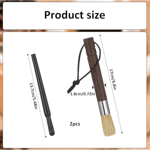 2PCS Coffee Brush, Coffee Grinder Cleaning Brush, Espresso Brushes, Coffees Grinder Brushes with Wooden Handles and Natural Bristles for Baristas and Home Kitchens.