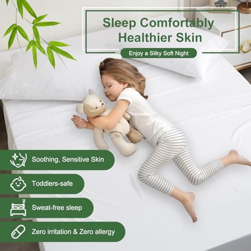 Ivellow Deep Pocket King Sheets, Rayon Derived from Bamboo, Extra Deep Pocket up to 18"-24", Hotel Luxury Cooling Sheets for King Size Bed, Silky Soft, Smooth, Breathable Bed Sheets White