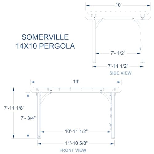 Backyard Discovery Somerville 14' x 10' Cedar Wood Pergola Kit with Trellis Roof, All-Season Durability, High-Wind Rating, PowerPort, Shade for Outdoor Patio, Deck, Garden, and Entertaining