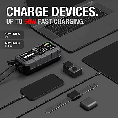 NOCO Boost X GBX45: 1250A UltraSafe Jump Starter – 12V Lithium Battery Booster Pack, Portable Jump Box, Power Bank & Jumper Cables - for 6.5L Gas and 4.0L Diesel Engines