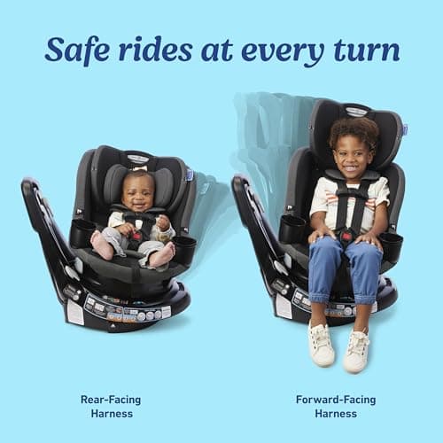 Graco EasyTurn 360 2-in-1 Convertible Car Seat, 360 Degree Rotating Infant to Toddler Rotating Car Seat, 2 Modes Forward and Rear Facing, Slim Design, Solae