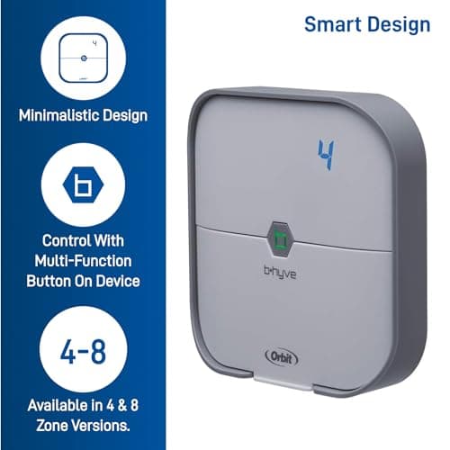 Orbit 57915 B-hyve 4-Zone Smart Sprinkler Controller, Gray