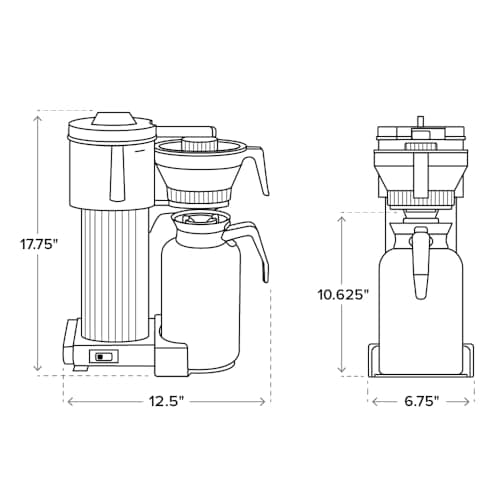 Technivorm Moccamaster 39340 CDT Grand Coffee Maker, 60 Ounce, Silver