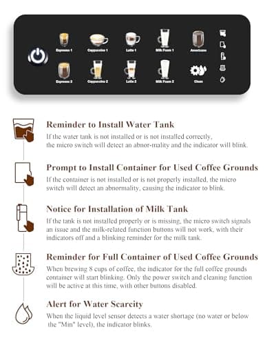 Fully Automatic Coffee Maker with Built-in 3-Level Grinder Expresso/ Cappuccino/Latte/Americano Coffee Machines with Self-Cleaning Function 12 Cup Coffee Machine for Home/Office (Coffee Maker-Gray)