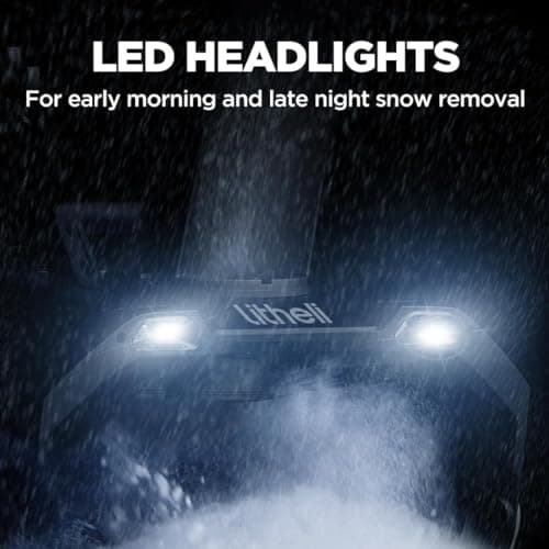 Litheli 2X20V Cordless Snow Blower, 20 Inch Snow Thrower with 4.0Ah Battery, Electric Snow Blowers with LED Spotlight and Brushless Motor for Walkways and Driveways