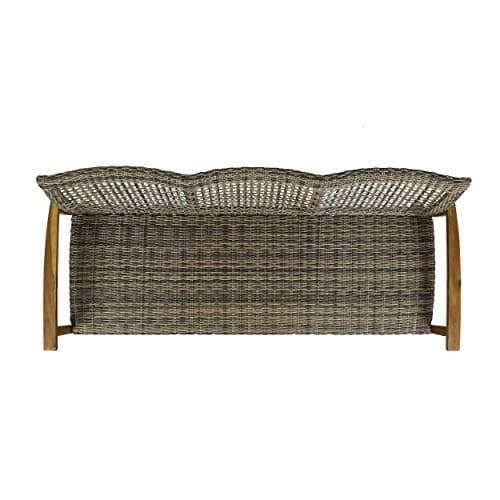 Christopher Knight Home Marcia Outdoor Wood Sofa, Wicker, 75.50 x 31.00 x 31.50, Gray, Natural Stained Finish