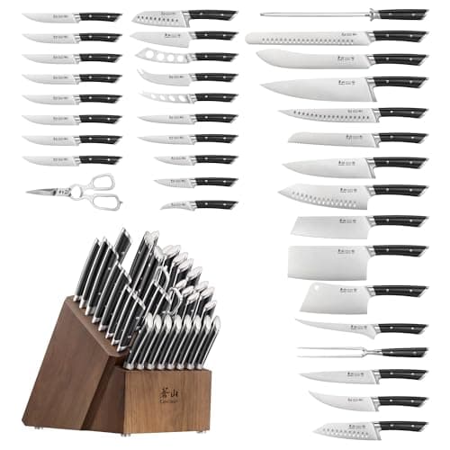 Cangshan OLYMPUS Series 36-Piece Block Set, Forged German Steel, Black, 505545