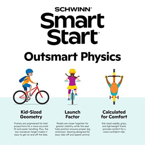 Schwinn Elm and Koen Bike or Balance Bike, 12-20 Inch Bike for Kids Ages 2-13, Black, Blue, Red, Teal, Pink or Purple, SmartStart Ergonomic Design, Adjustable Seat Grows with Child, Training Bicycle
