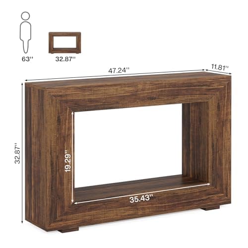 Tribesigns Farmhouse Console Table, 47 Inches Entryway Console Table with Storage, Industrial Hallway Accent Table for Living Room, Entrance
